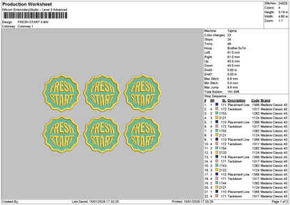Startpatch Embroidery File 6 sizes