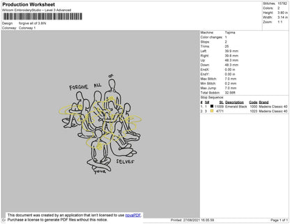 Forgive All Embroidey File 4 size