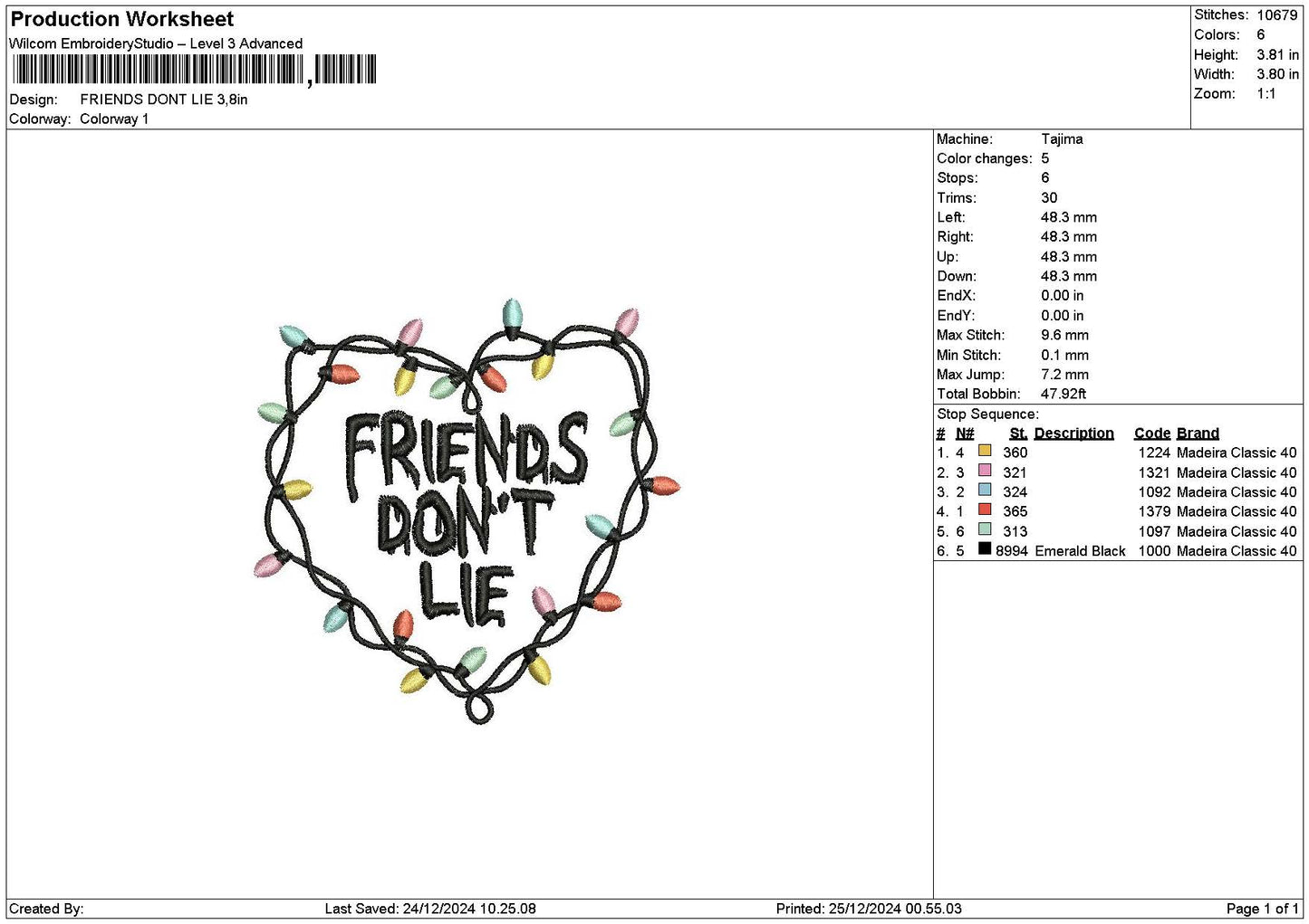 Friendstext 2512 Embroidery File 6 sizes
