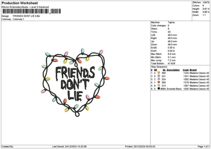 Friendstext 2512 Embroidery File 6 sizes