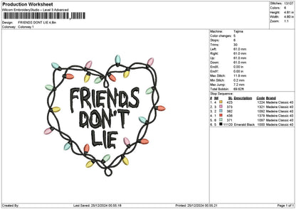 Friendstext 2512 Embroidery File 6 sizes