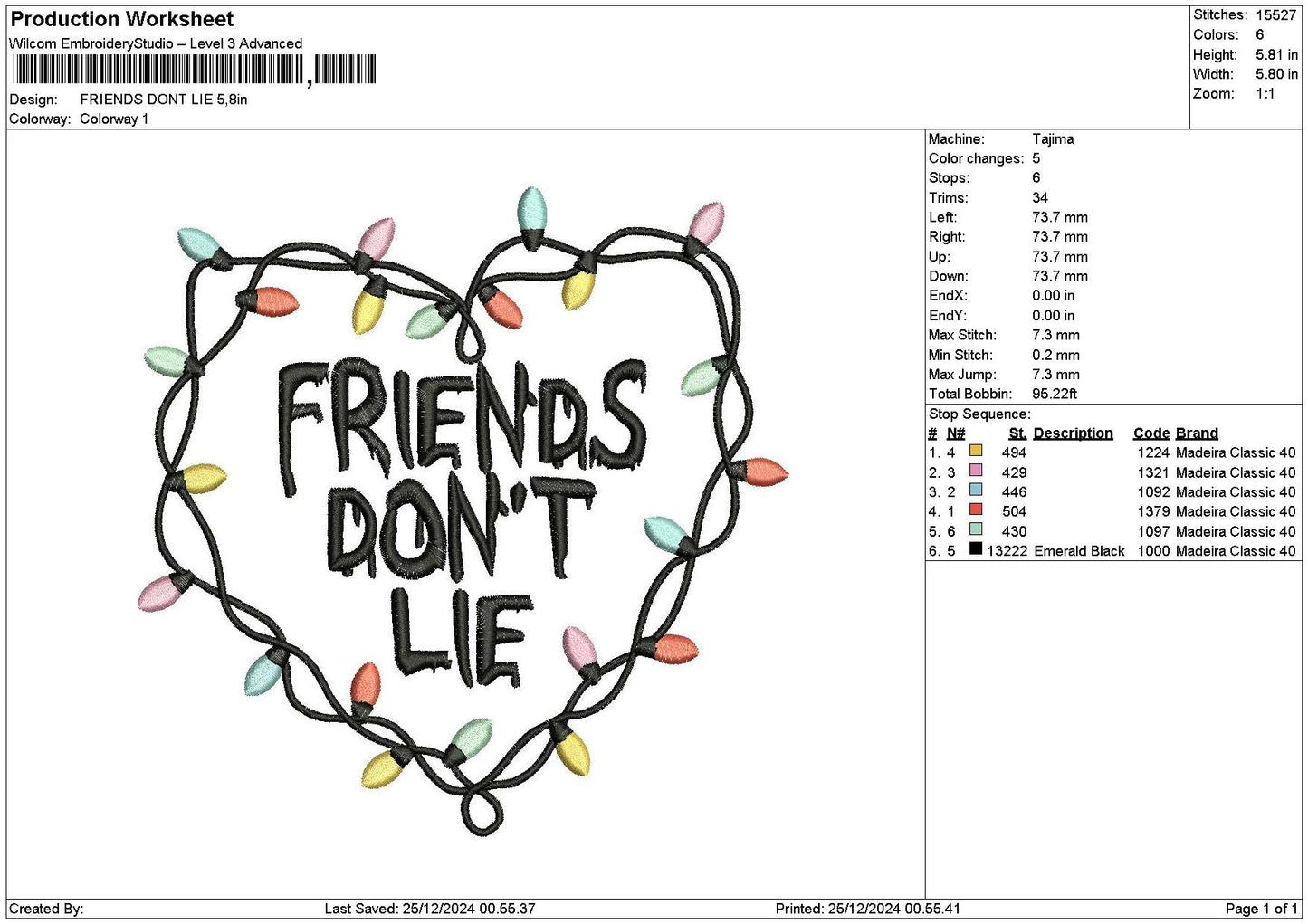Friendstext 2512 Embroidery File 6 sizes