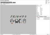 Friends Halloween Embroidery File 5 sizes