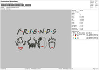 Friends Halloween Embroidery File 5 sizes