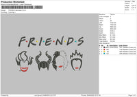 Friends Halloween Embroidery File 5 sizes