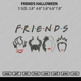 Friends Halloween Embroidery File 5 sizes