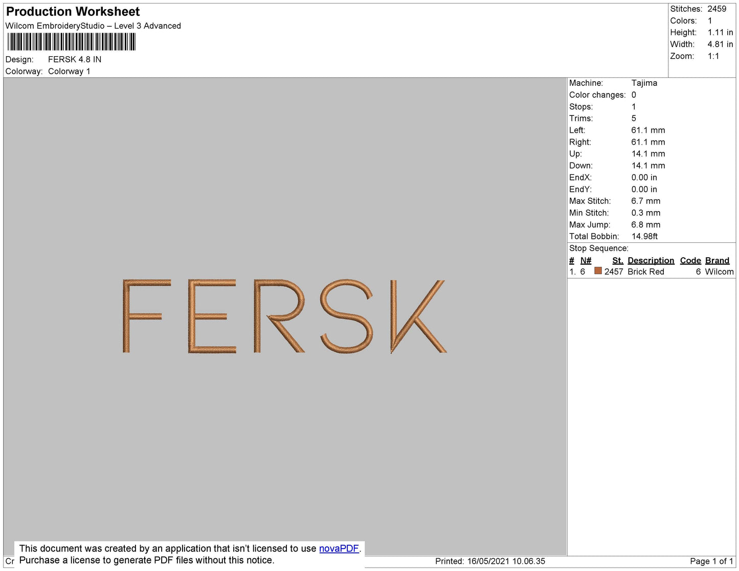 Fersk Text Embroidery File 4 size