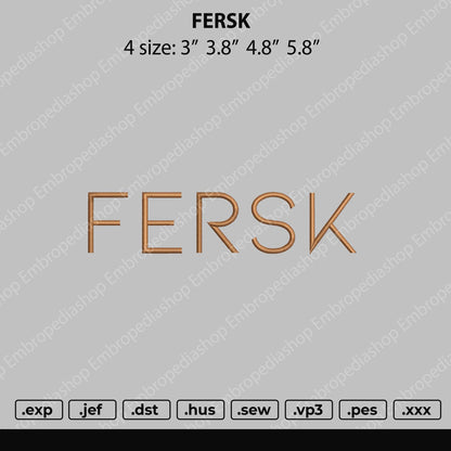 Fersk Text Embroidery File 4 size