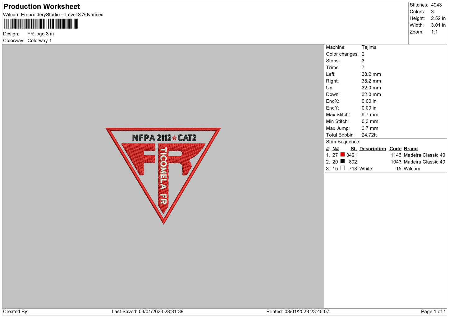 Fr Logo Embroidery file 6 sizes