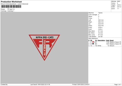 Fr Logo Embroidery file 6 sizes