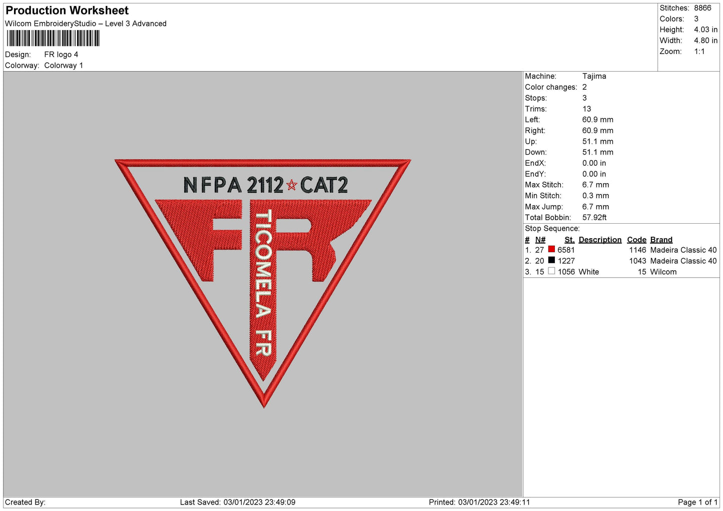 Fr Logo Embroidery file 6 sizes