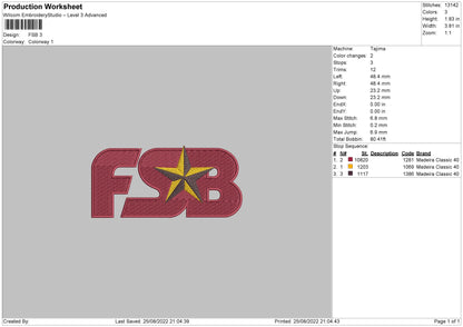 FSB Embroidery File 5 sizes