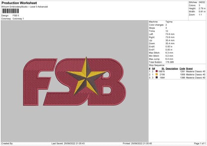 FSB Embroidery File 5 sizes