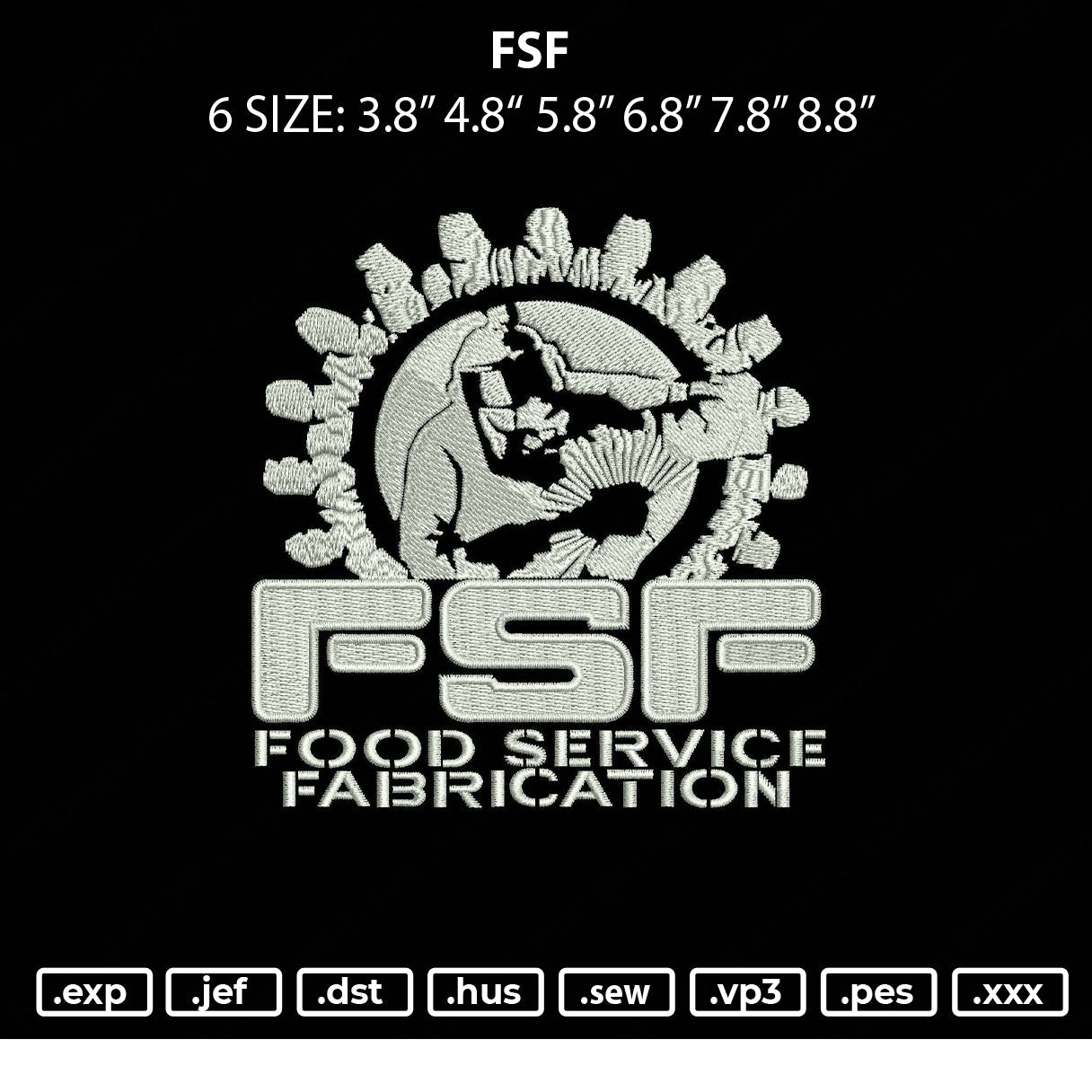 FSF Embroidery File 5 sizes