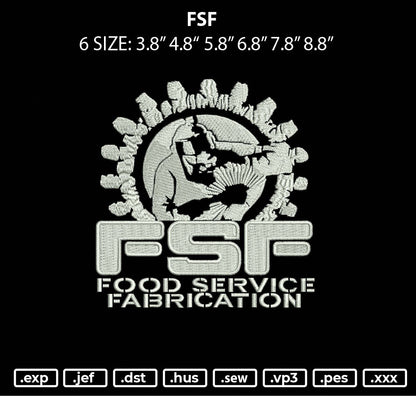 FSF Embroidery File 5 sizes
