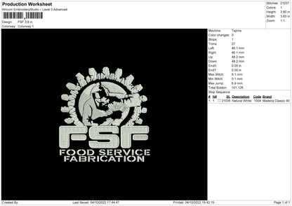 FSF Embroidery File 5 sizes
