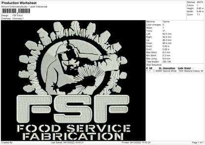 FSF Embroidery File 5 sizes