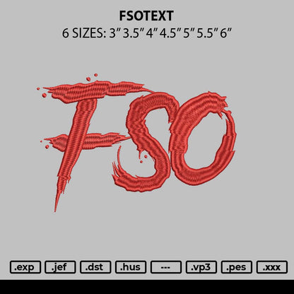 Fsotext Embroidery File 6 sizes