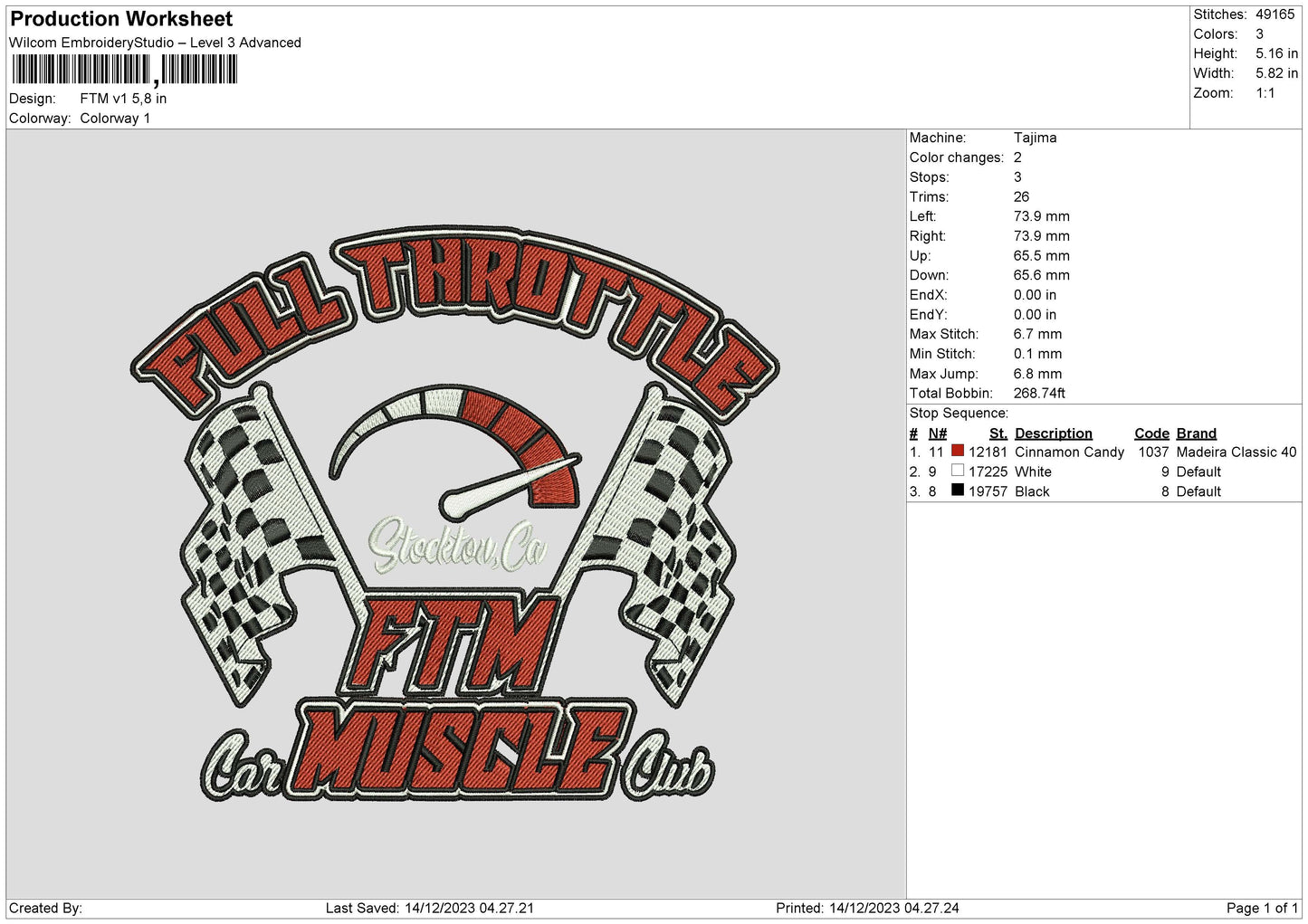 Ftm V1 Embroidery File 6 sizes