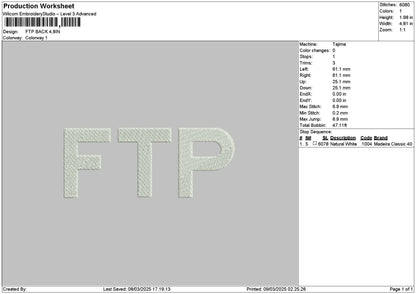 Ftptext Embroidery File 6 sizes