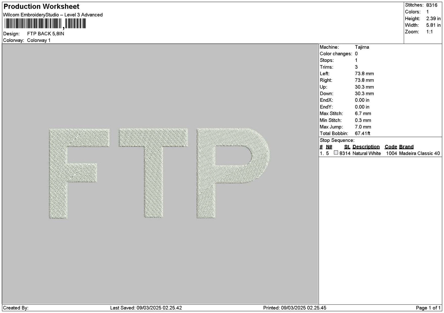 Ftptext Embroidery File 6 sizes