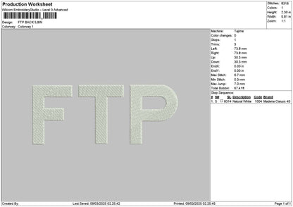 Ftptext Embroidery File 6 sizes