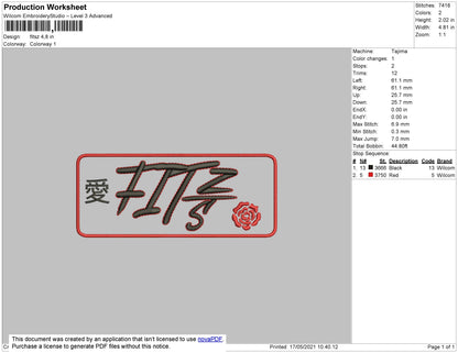 Fitsz 02 Embroidery File 4 size
