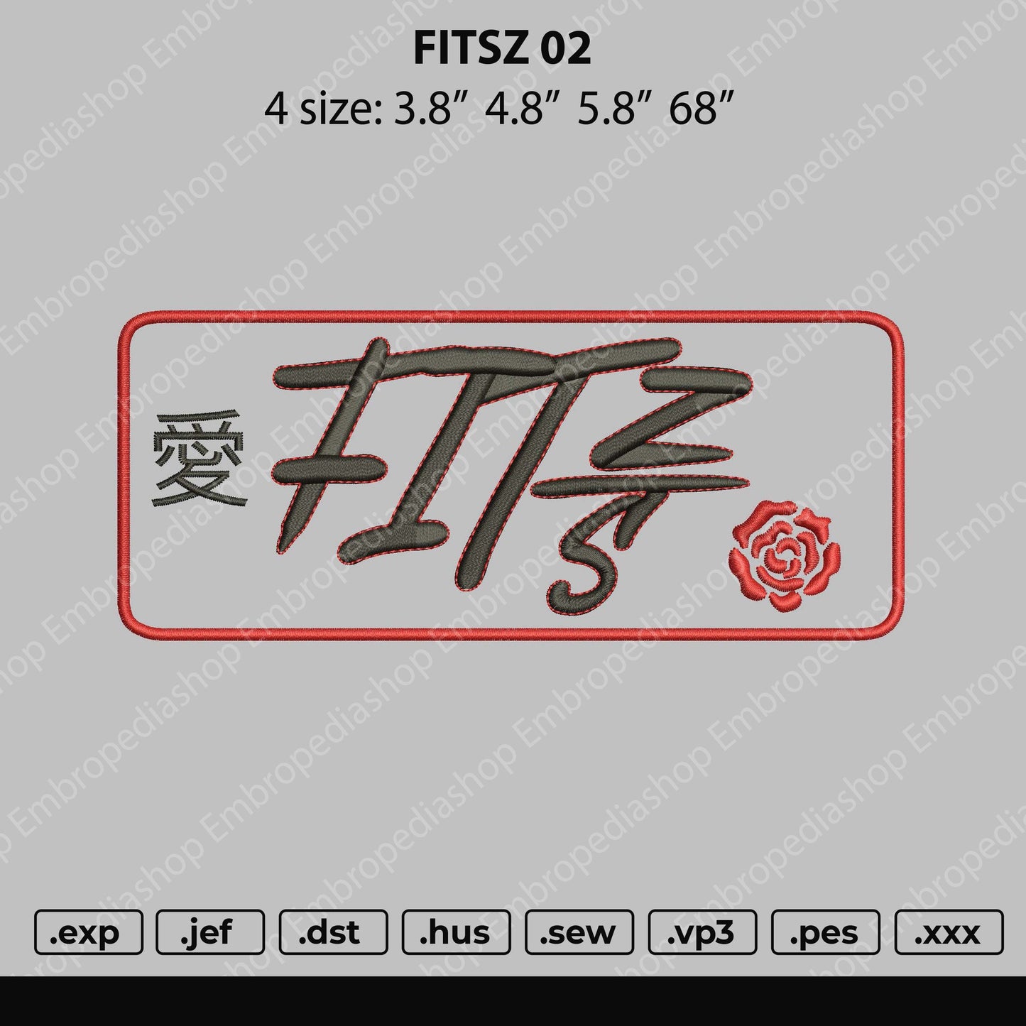 Fitsz 02 Embroidery File 4 size