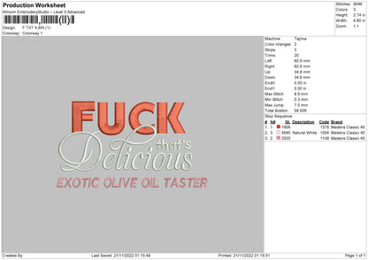 F Txt Embroidery File 6 sizes