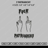 F Patriarchy Embroidery File 4 size