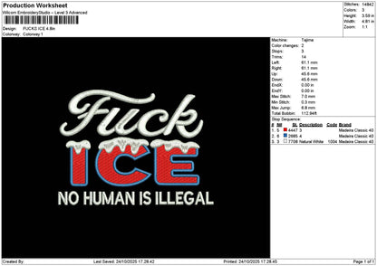 Icetext 2410 Embroidery File 6 sizes