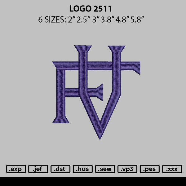 Logo 2511 Embroidery File 6 sizes