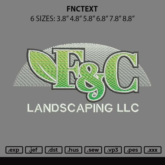 Fnctext Embroidery File 6 sizes