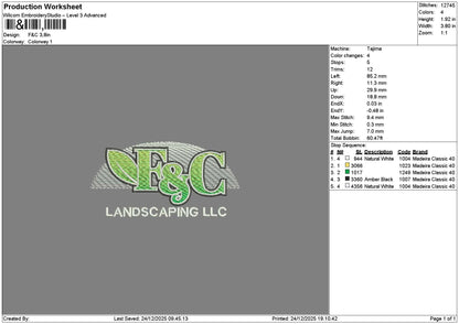 Fnctext Embroidery File 6 sizes