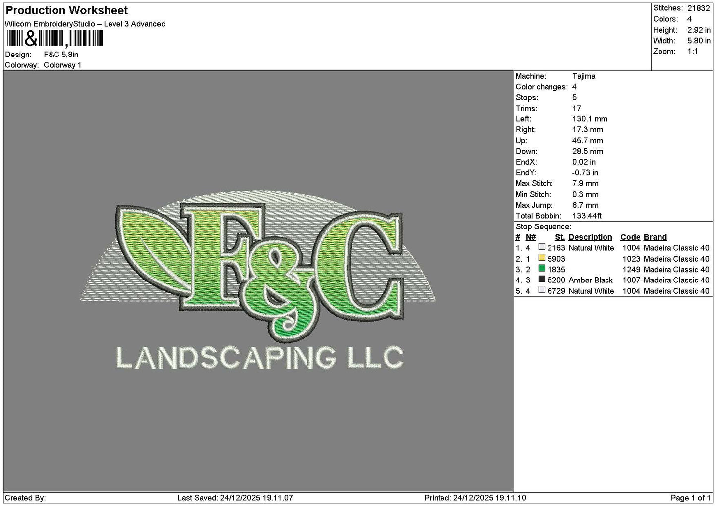 Fnctext Embroidery File 6 sizes