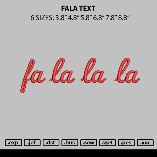Falatext Embroidery File 6 sizes