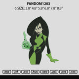 Fandom1203 Embroidery File 6 sizes