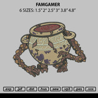 Fangamer Embroidery File 6 sizes