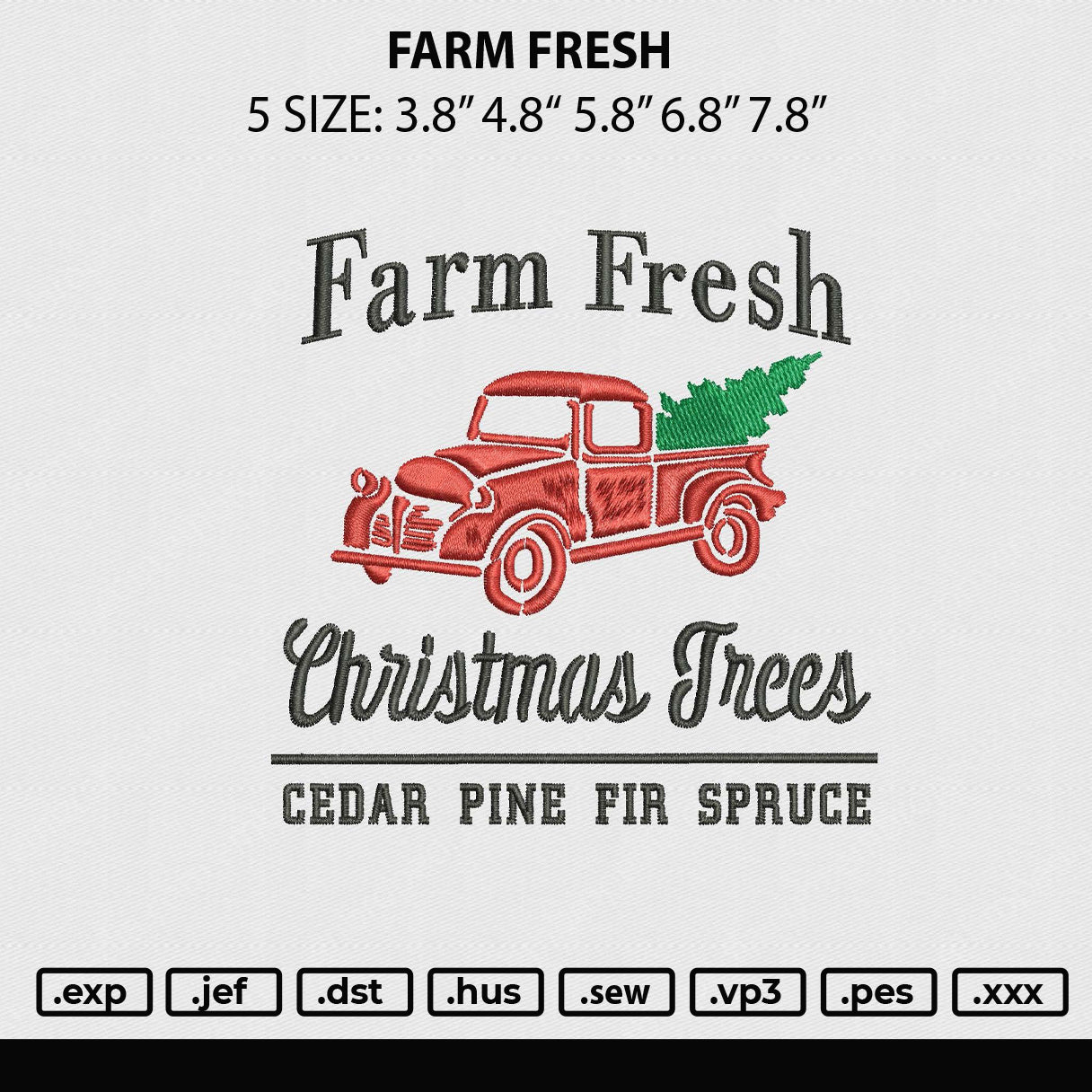 Farm Fresh Embroidery File 5 sizes