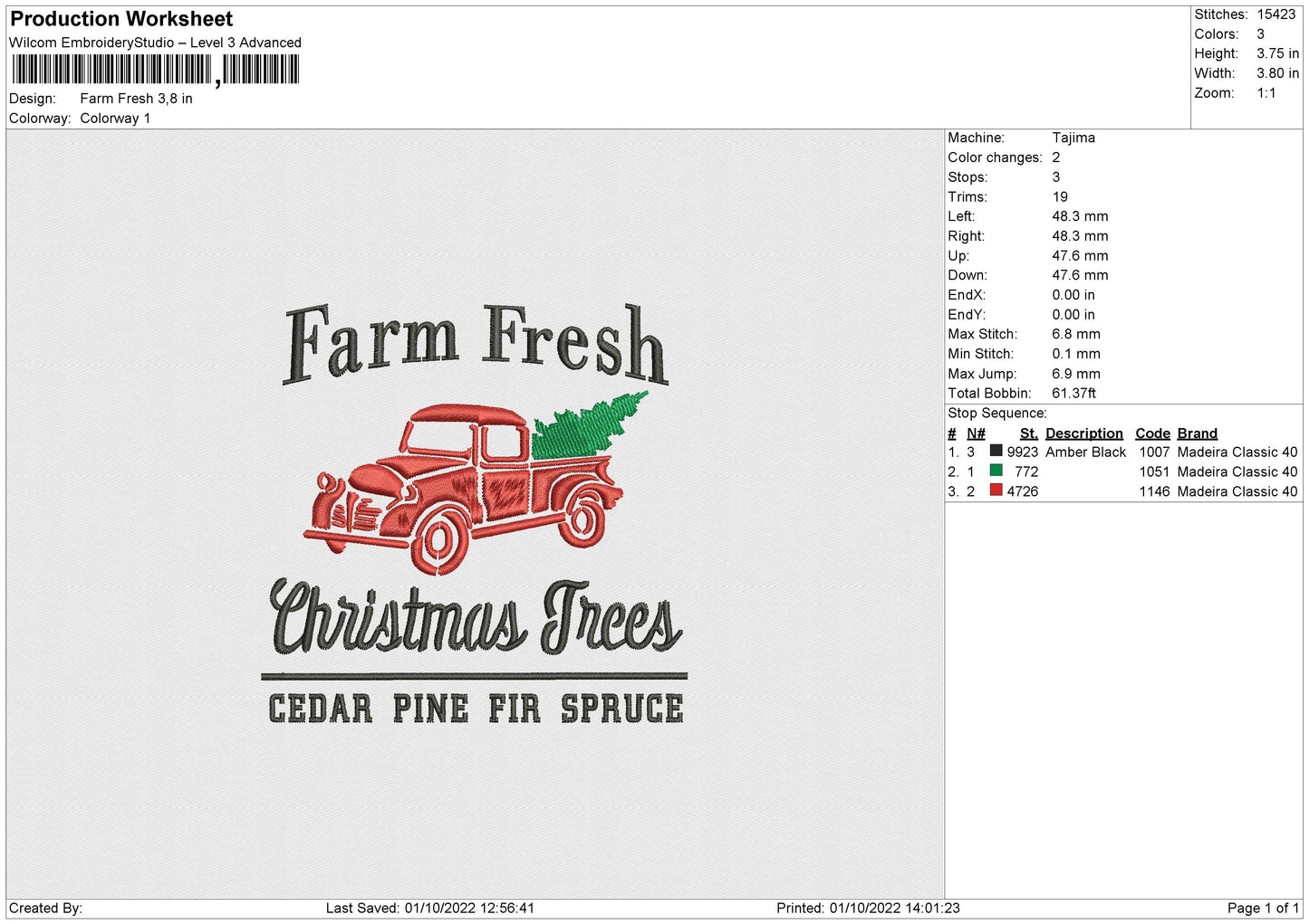 Farm Fresh Embroidery File 5 sizes
