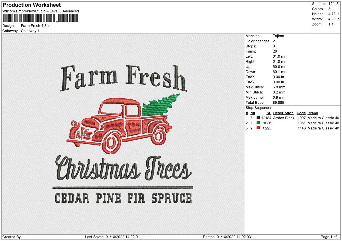 Farm Fresh Embroidery File 5 sizes
