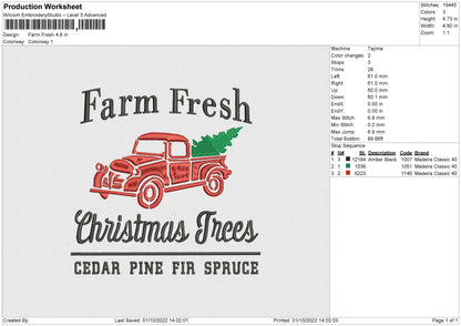 Farm Fresh Embroidery File 5 sizes