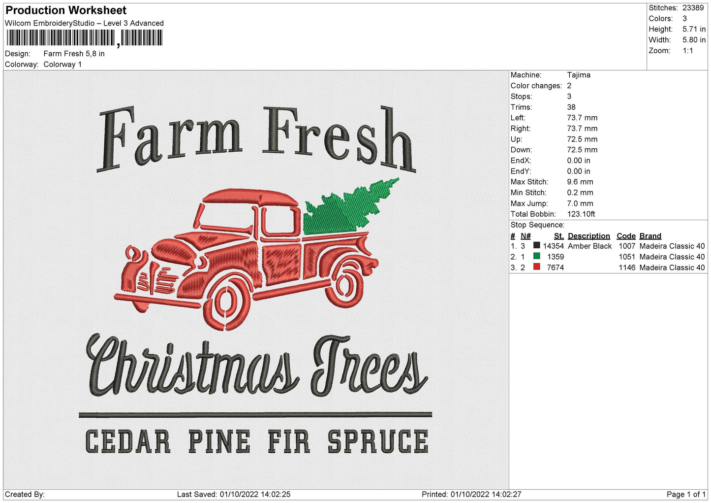 Farm Fresh Embroidery File 5 sizes