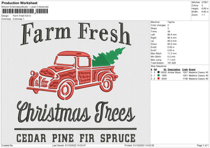 Farm Fresh Embroidery File 5 sizes