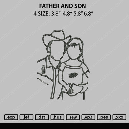 Father And Son Embroidery File 4 size