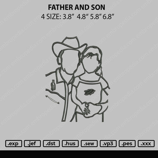 Father And Son Embroidery File 4 size