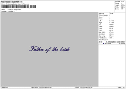 Fathertext 1510 Embroidery File 6 sizes