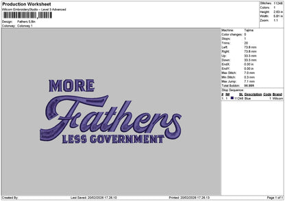 Fatherstext Embroidery File 6 sizes