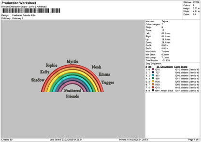 Featheredtext Embroidery File 6 sizes