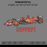 Ferraritext02 Embroidery File 6 sizes